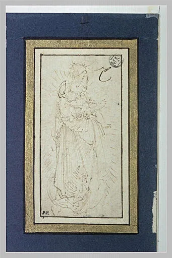 Vierge à l'Enfant sur un croissant de lune, en gloire