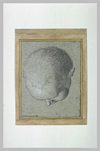 Tête d'enfant, de trois quarts, de derrière