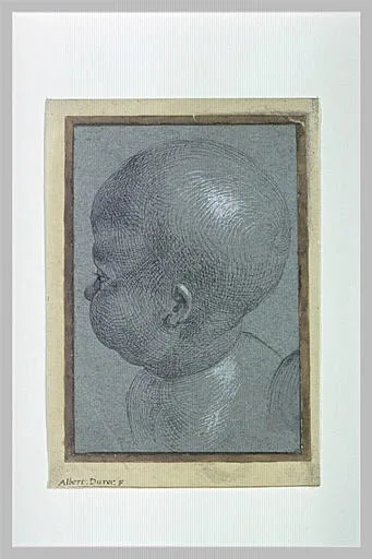 Tête d'enfant, vue du dessus