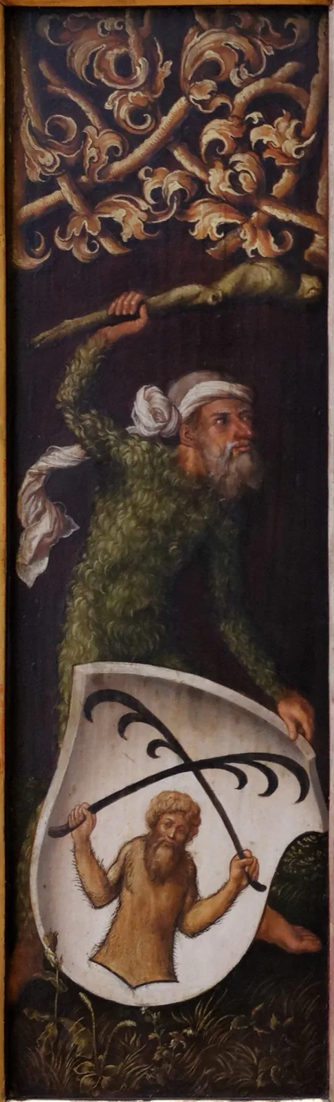 Portrait of Oswolt Krel: "Sylvan Men" with Heraldic Shields of Oswolt Krel