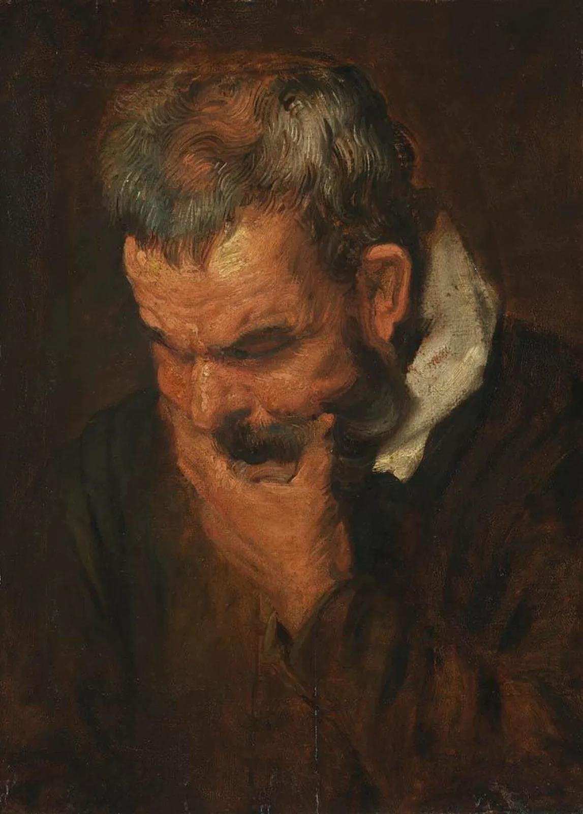 Study head of a pensive old man