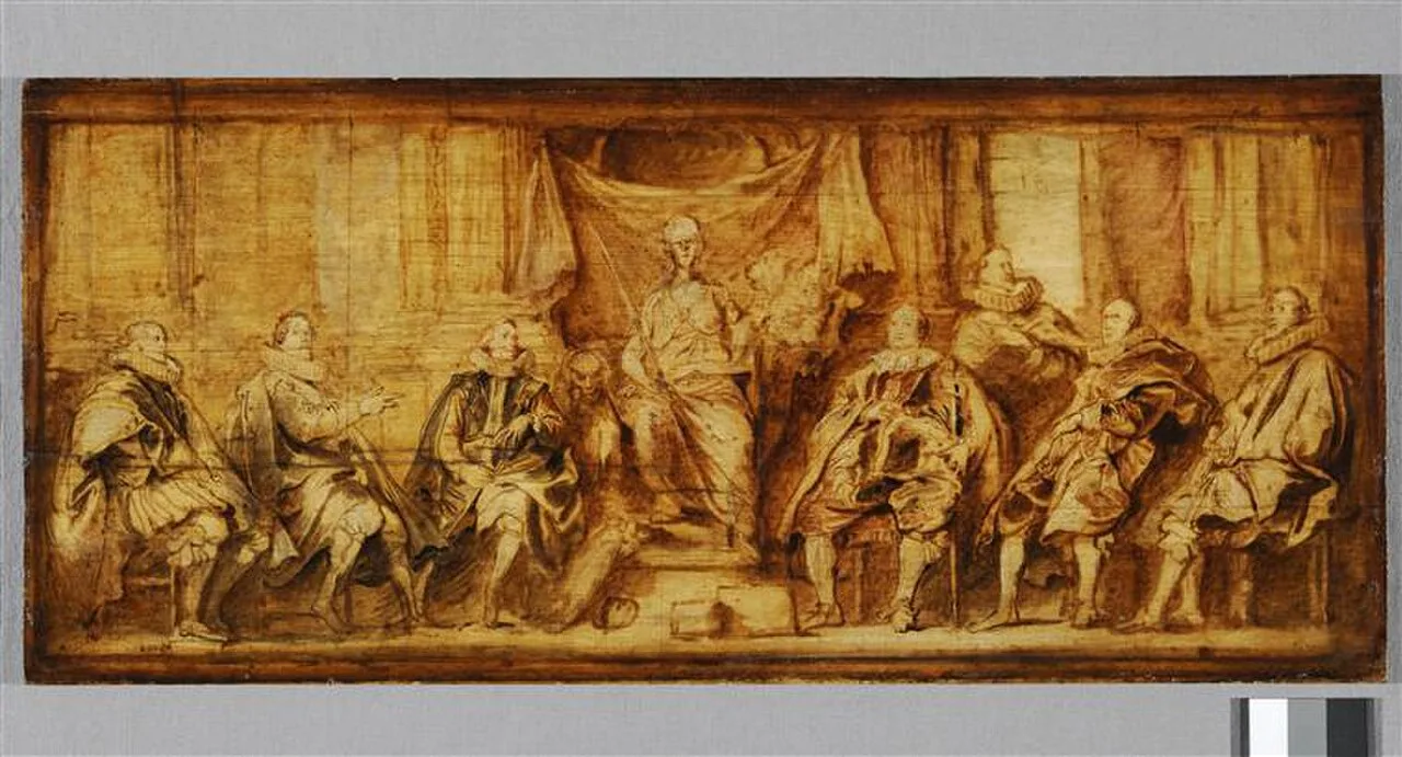 Study for the group portrait 'The Magistrates of Brussels', painted in for the Brussels townhall