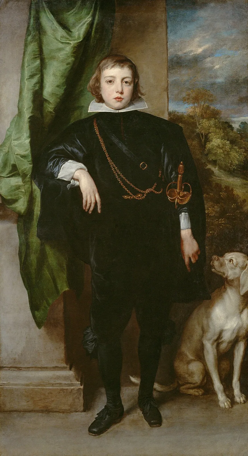 Portrait of Filippo Francesco d'Este, Marchese di Lanzo with his Dog