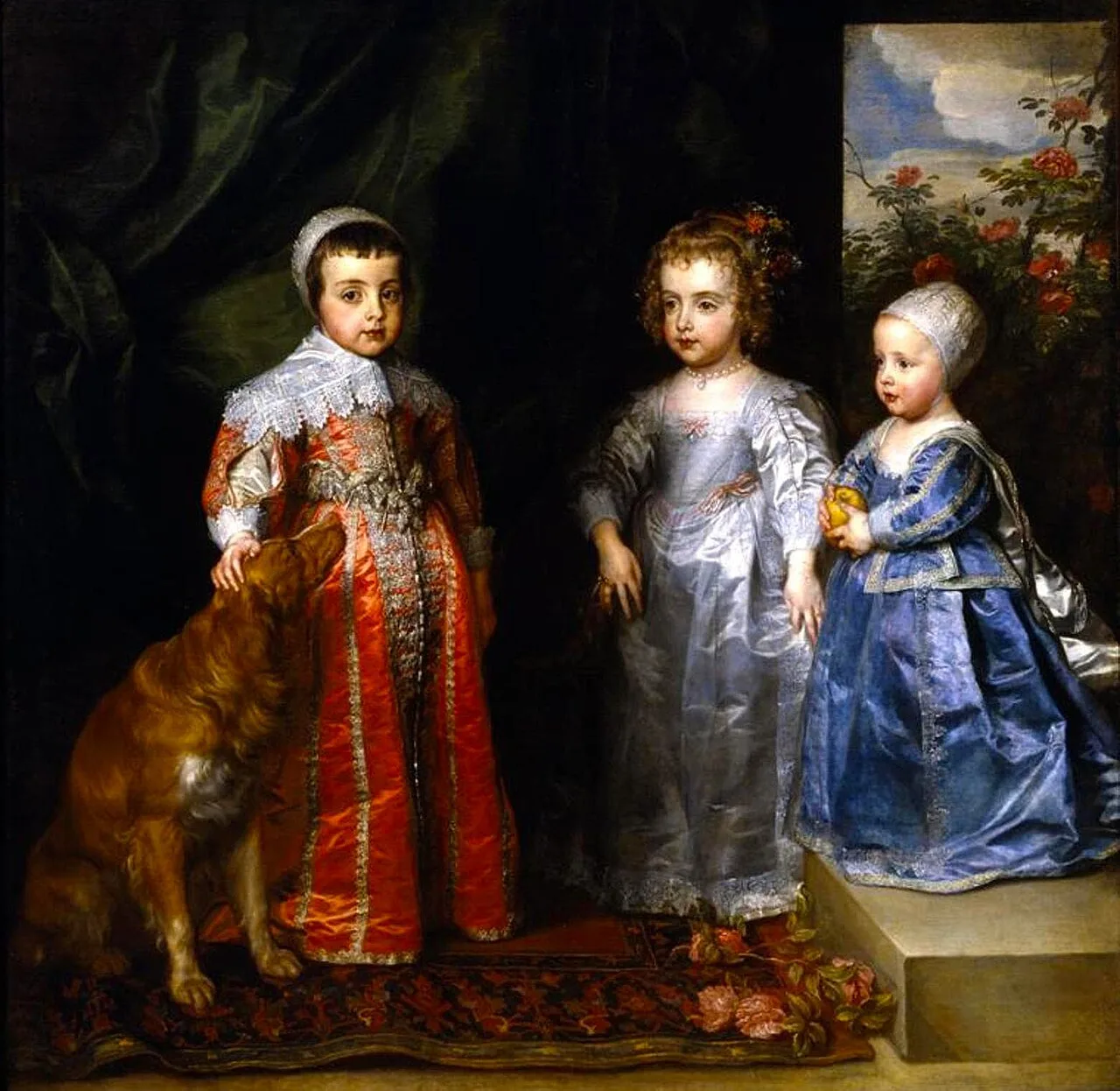 The three oldest children of Charles I Stuart and Henrietta Maria de Bourbon, Charles, Mary and James