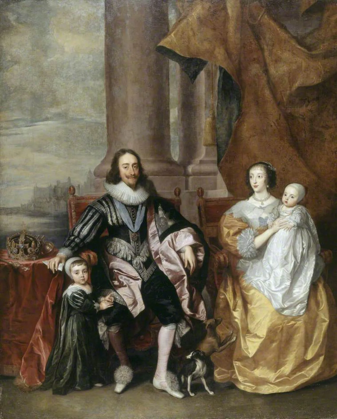 Charles I, and Henrietta Maria, with Their Two Eldest Children, Prince Charles, and Princess Mary