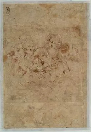 Maria und Josef mit Christus und Johannes als Kindern