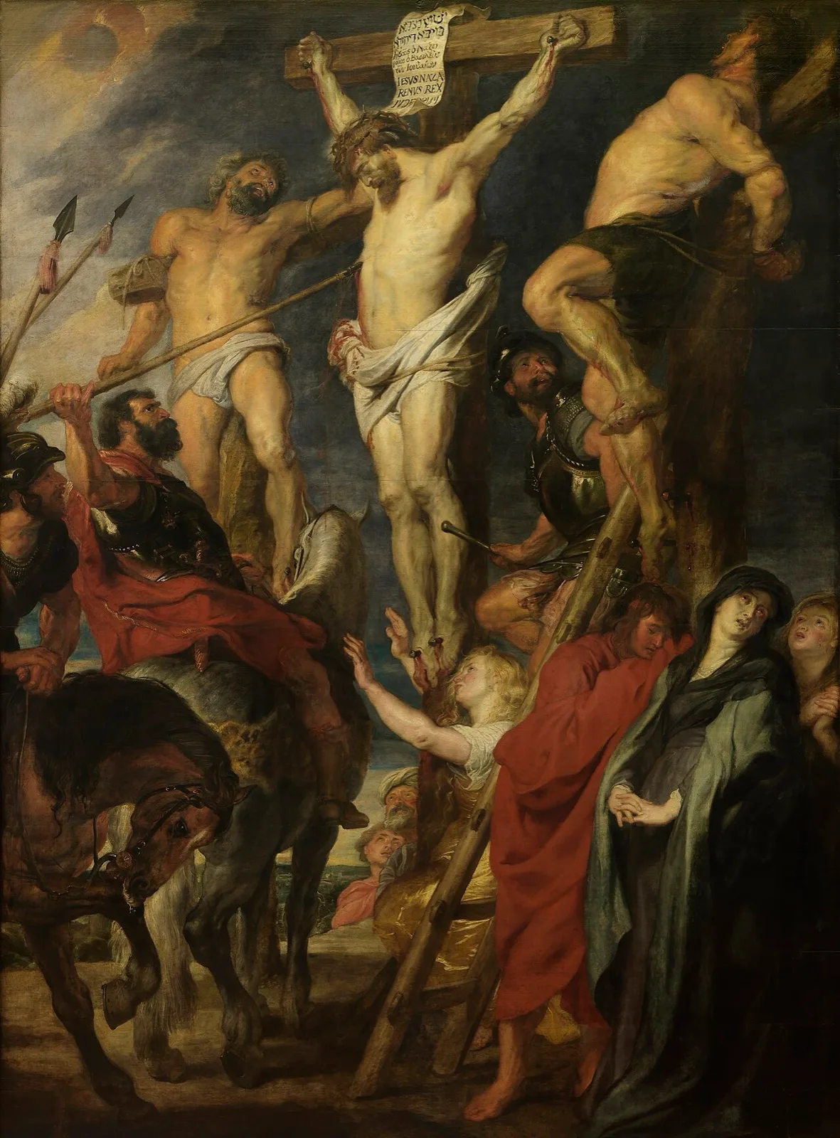 Christ on the Cross between the two criminals