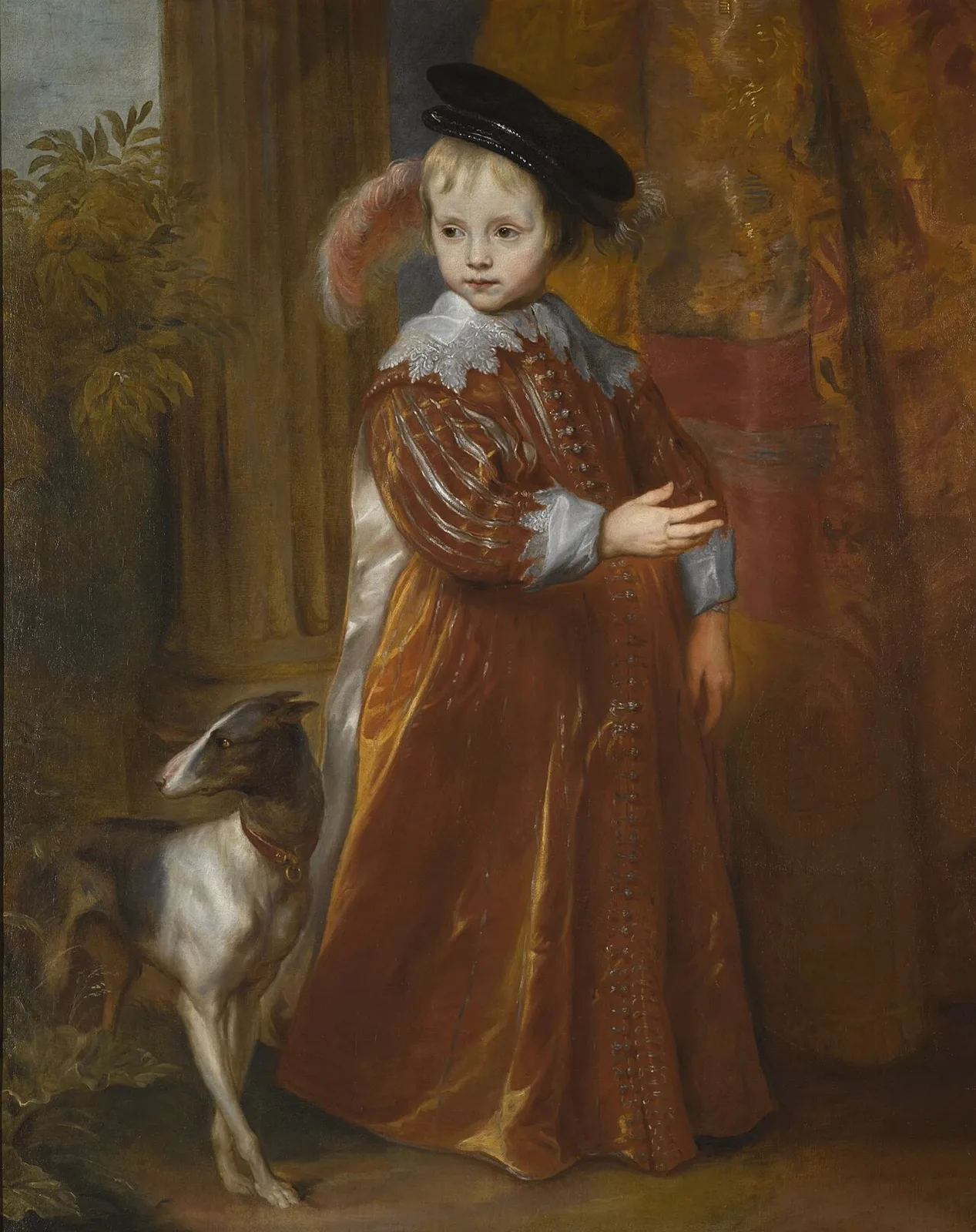Portrait of Prince Willem II of Orange as a Young Boy, with a Dog