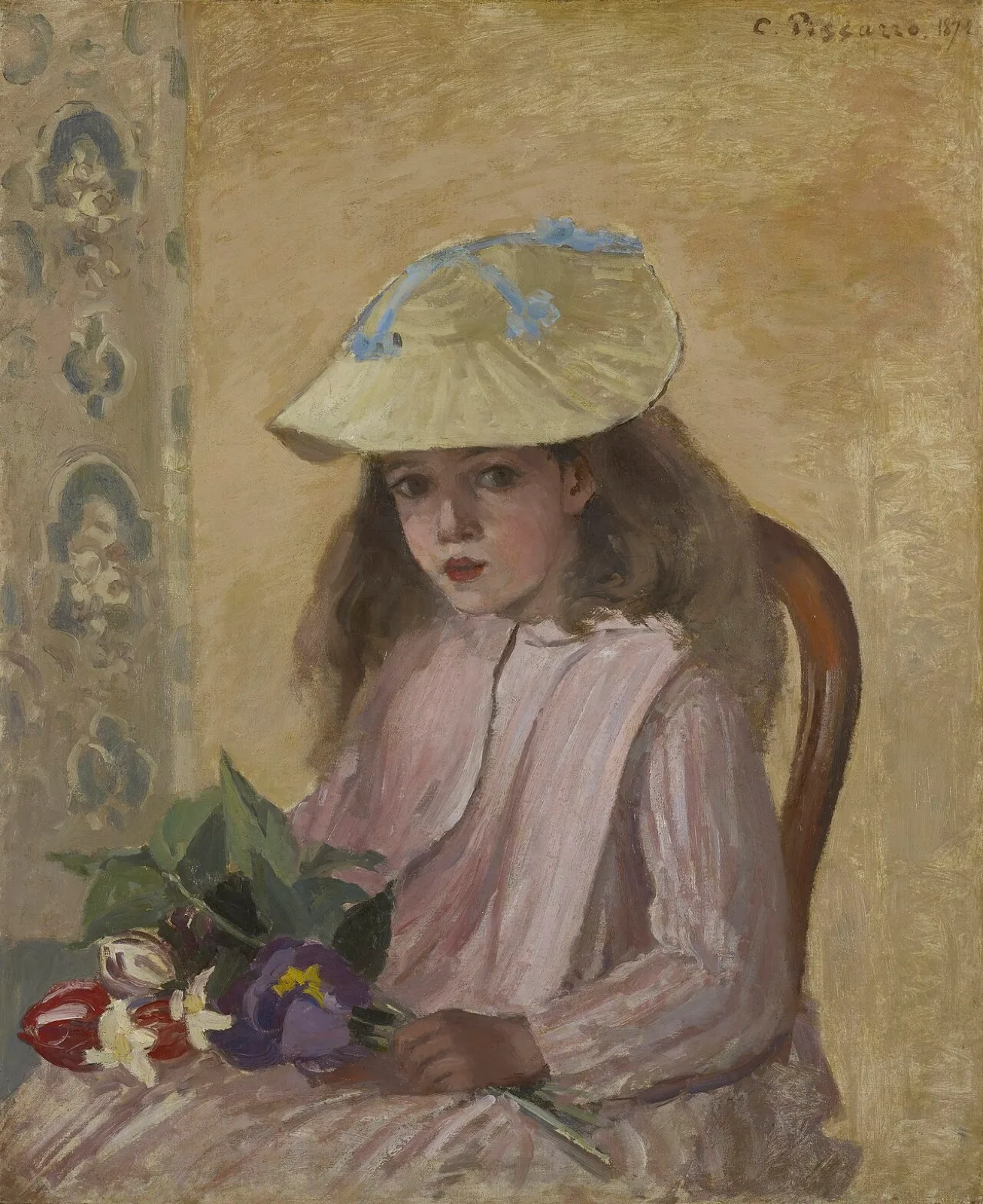 Jeanne Pissarro, Called Minette, with a Bouquet
