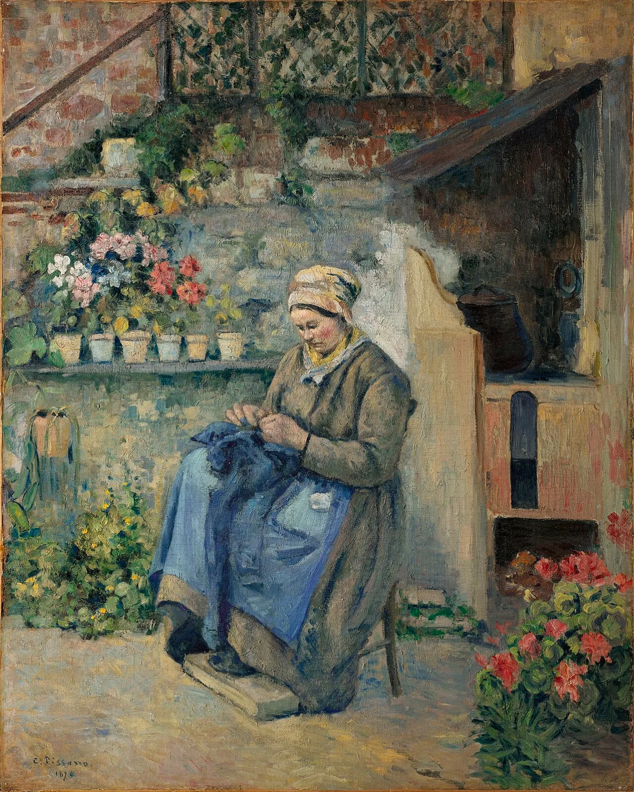 La mère Jolly raccommodant