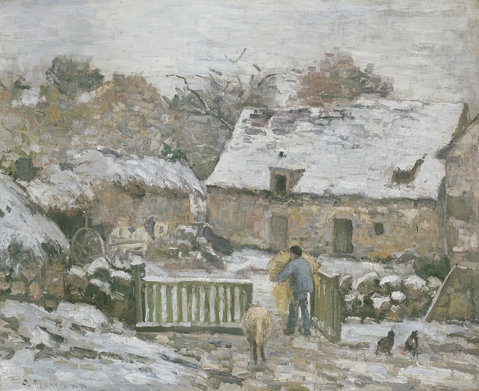Farm at Montfoucault in Snow