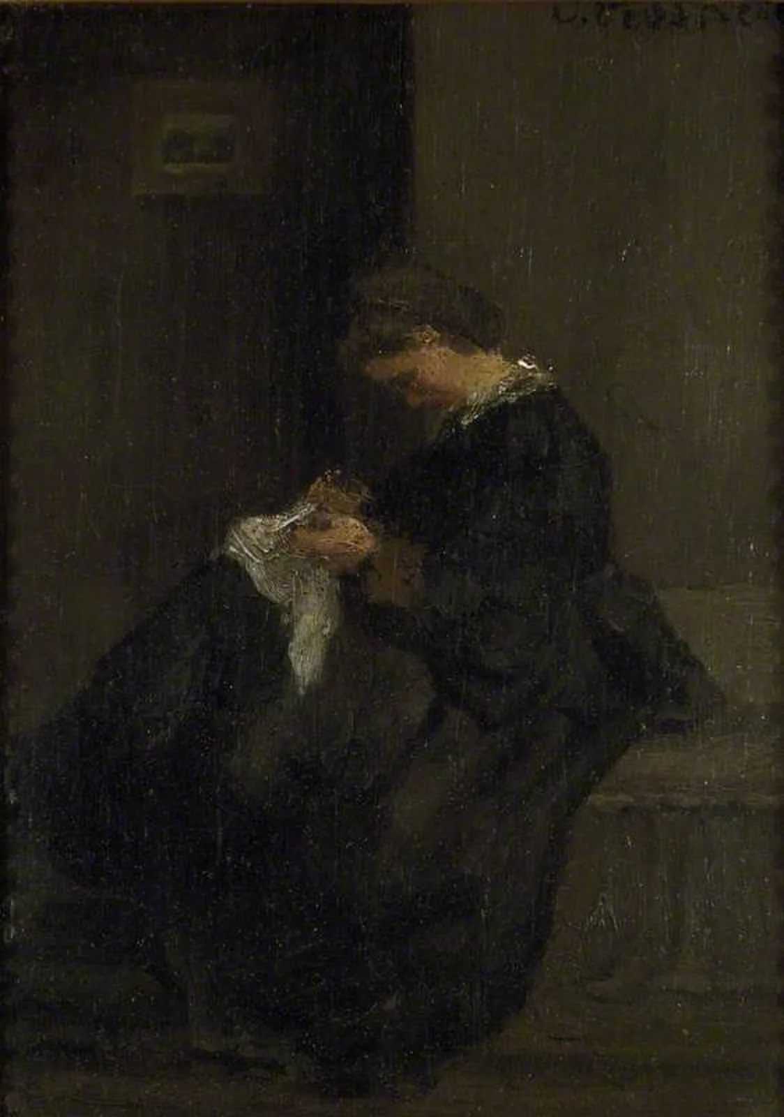 Mme Pissarro sewing