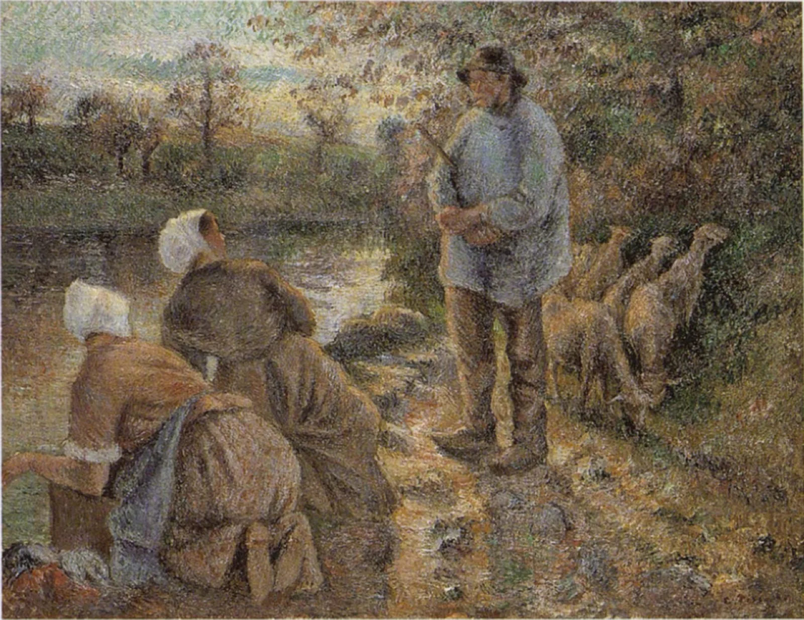 Shepherd and Washerwomen at Montfoucault