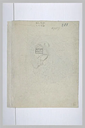 Croquis sommaire d'une tête de vieille femme