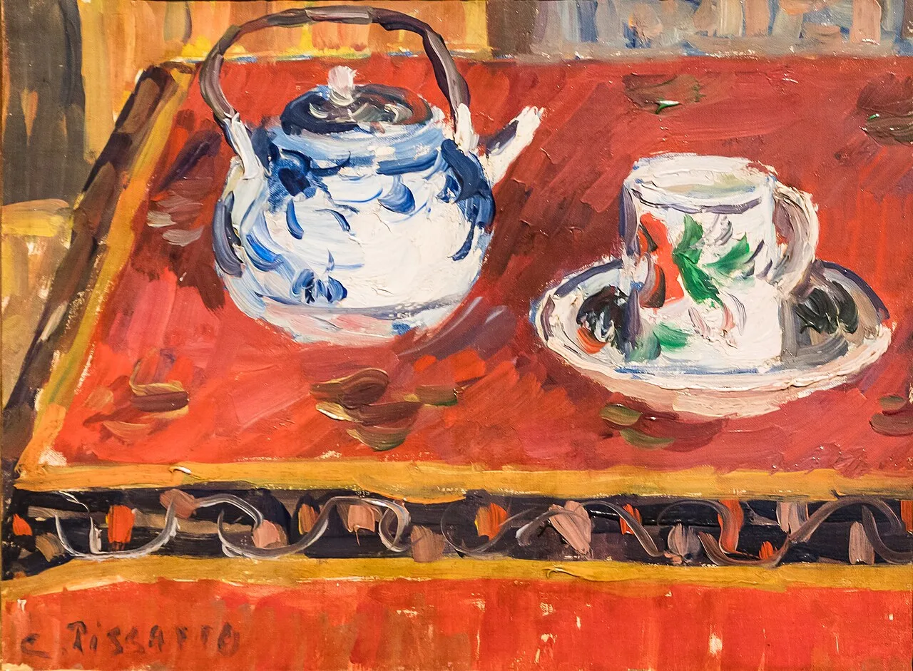Nature morte, tasse et théière
