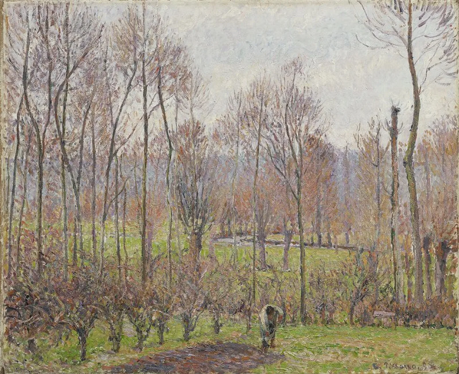 Poplar Trees at Eragny, Overcast Skies