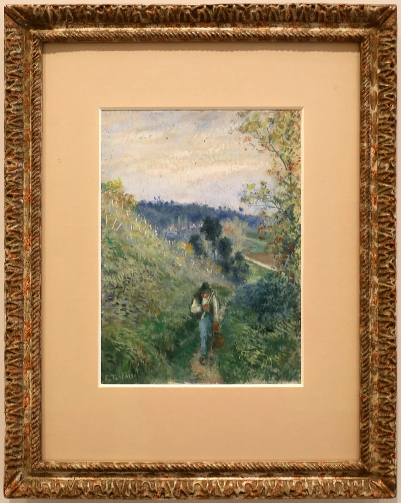 Landscape near Pontoise. A Peasant Walking along the Path