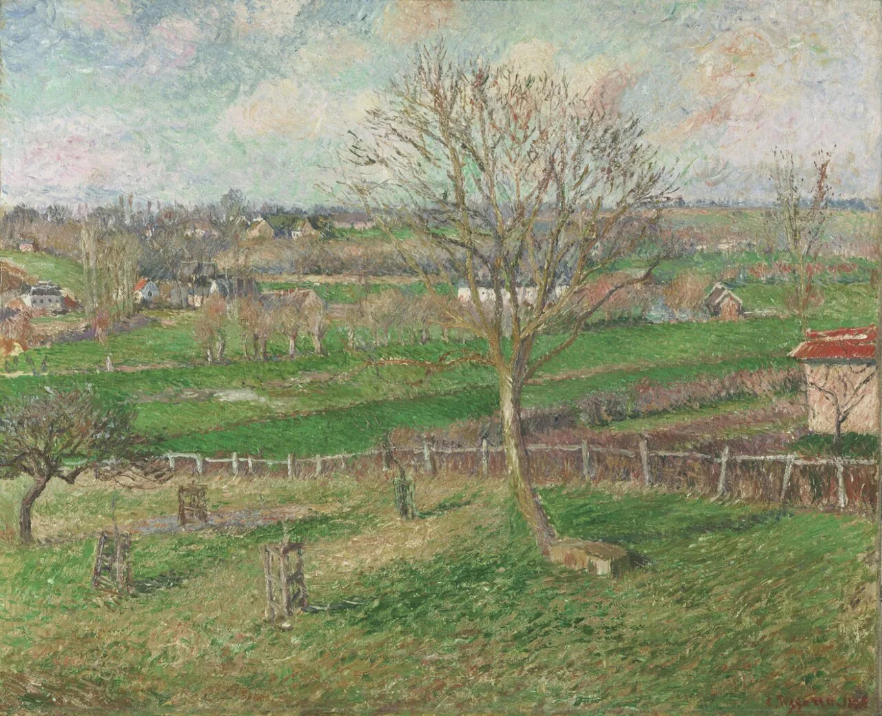 The Field and the Great Walnut Tree in Winter, Eragny