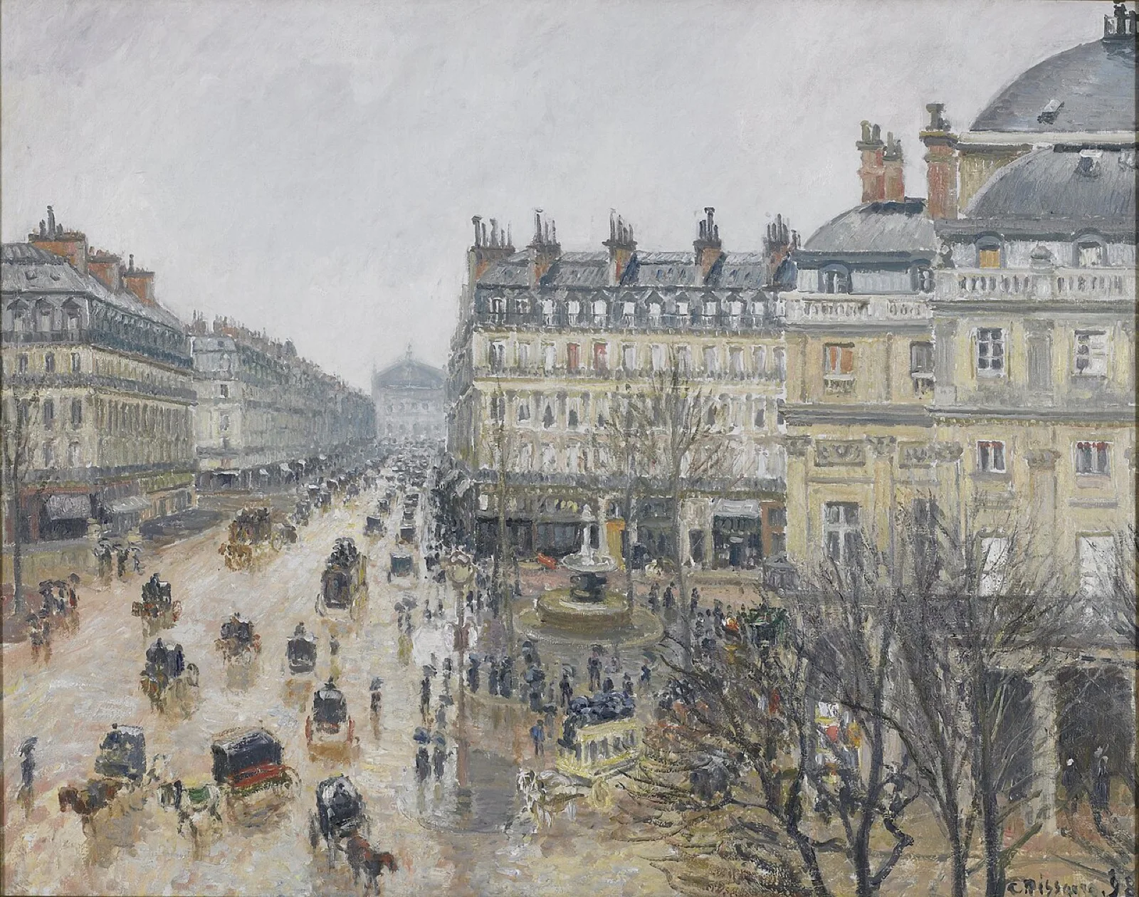 Place du Théâtre Français, Paris: Rain
