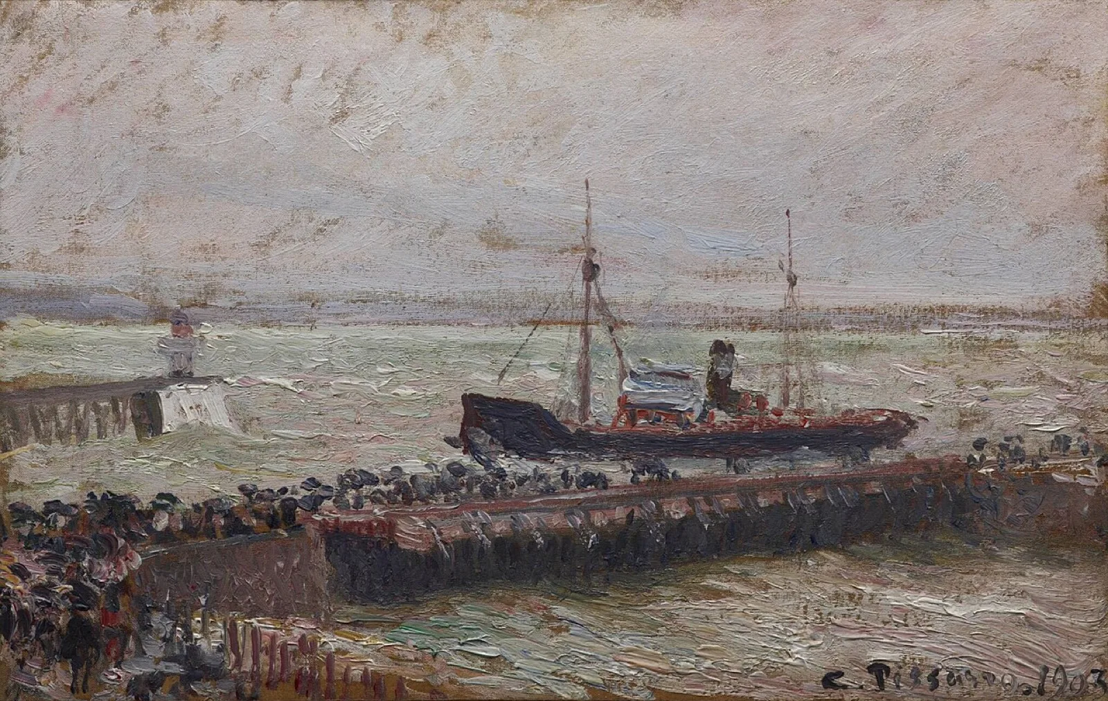 Entrance to the Harbour at Le Havre, Overcast Sky