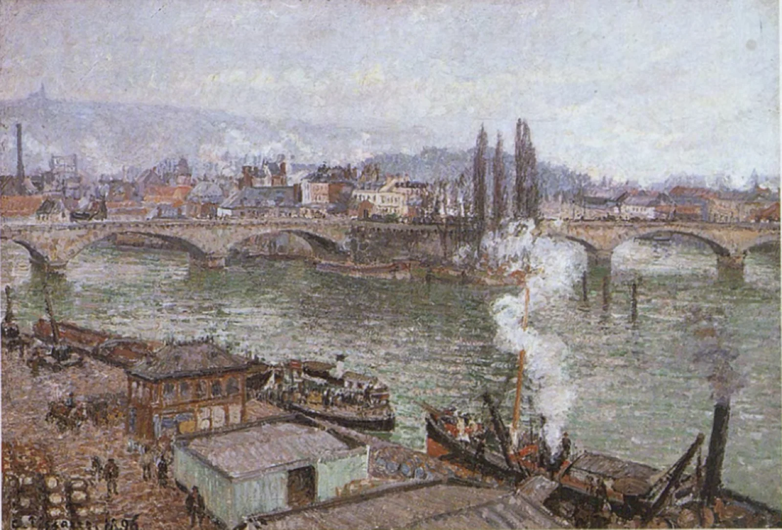 The Stone Bridge in Rouen, Dull Weather