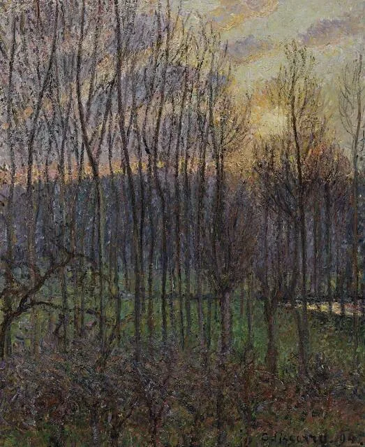 Poplars, Sunset at Eragny