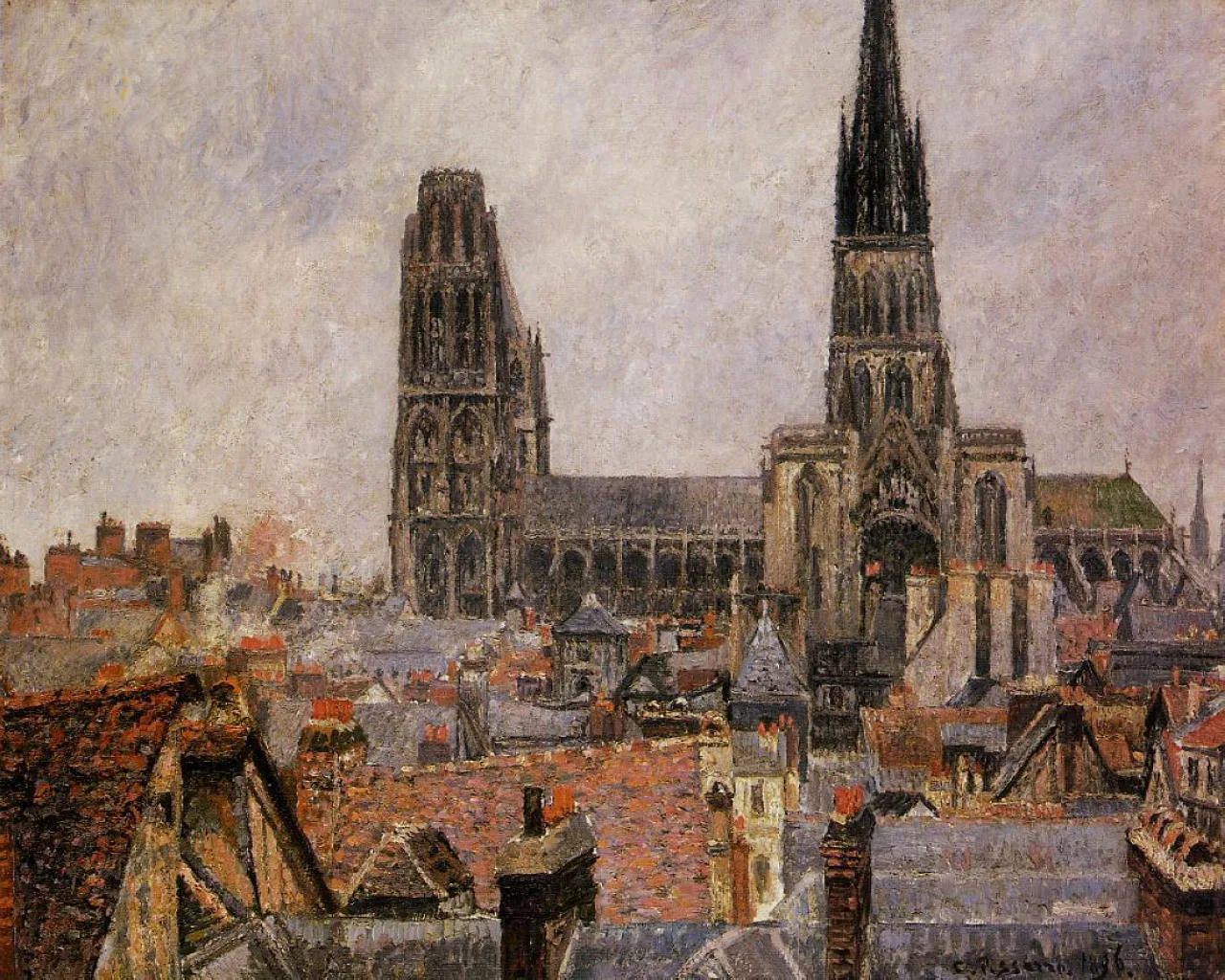 The Roofs of Old Rouen, Gray Weather