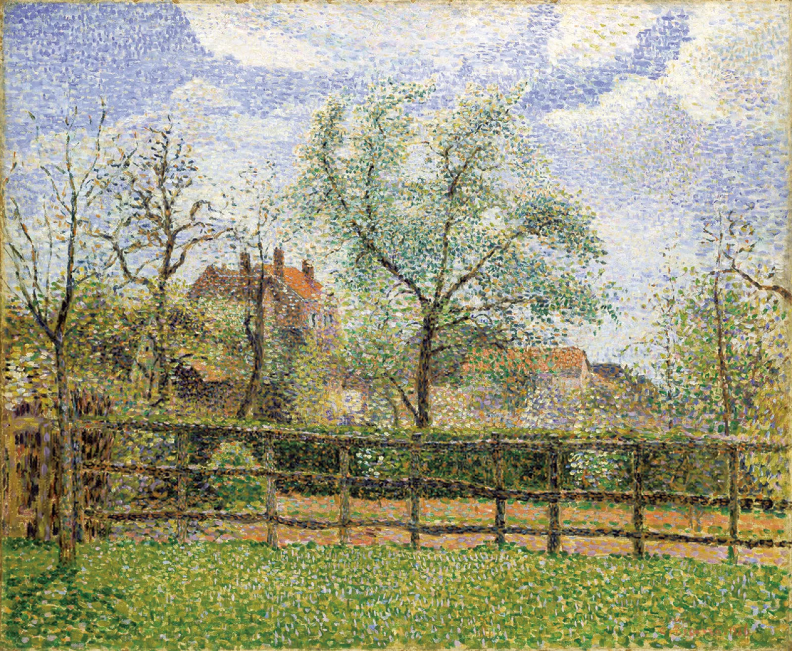Pear Trees in Bloom at Eragny, Morning