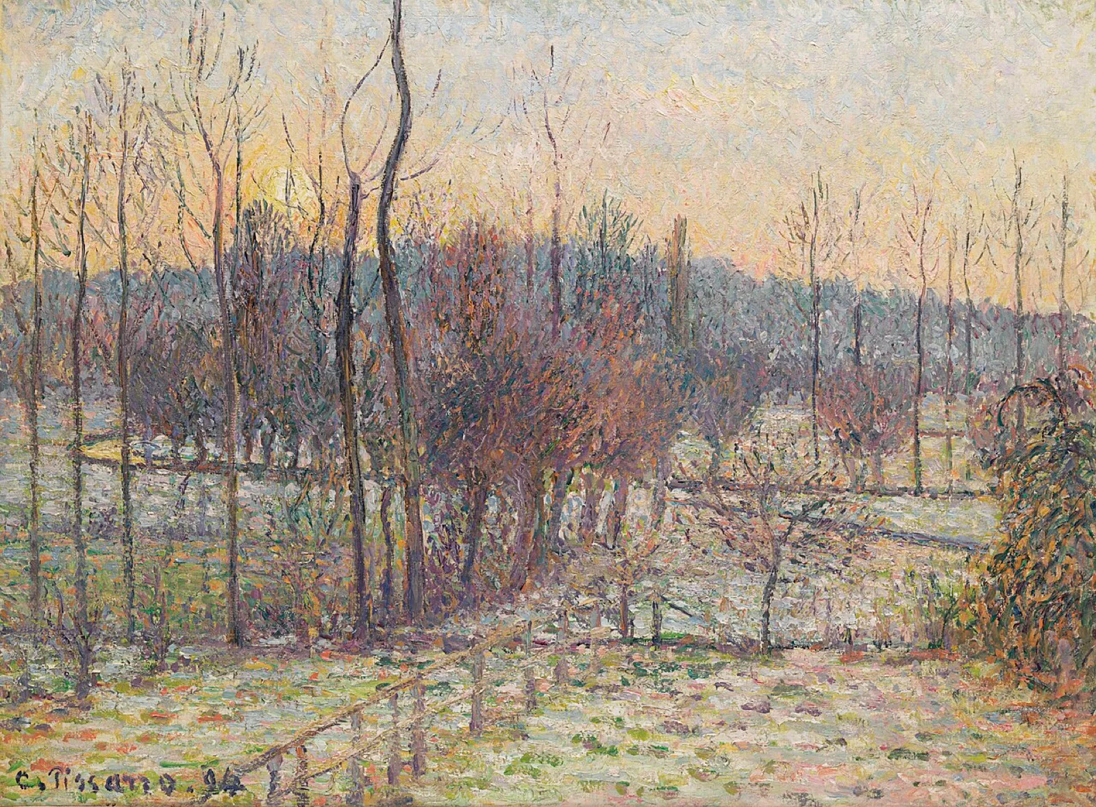Snow, Setting Sun, Eragny