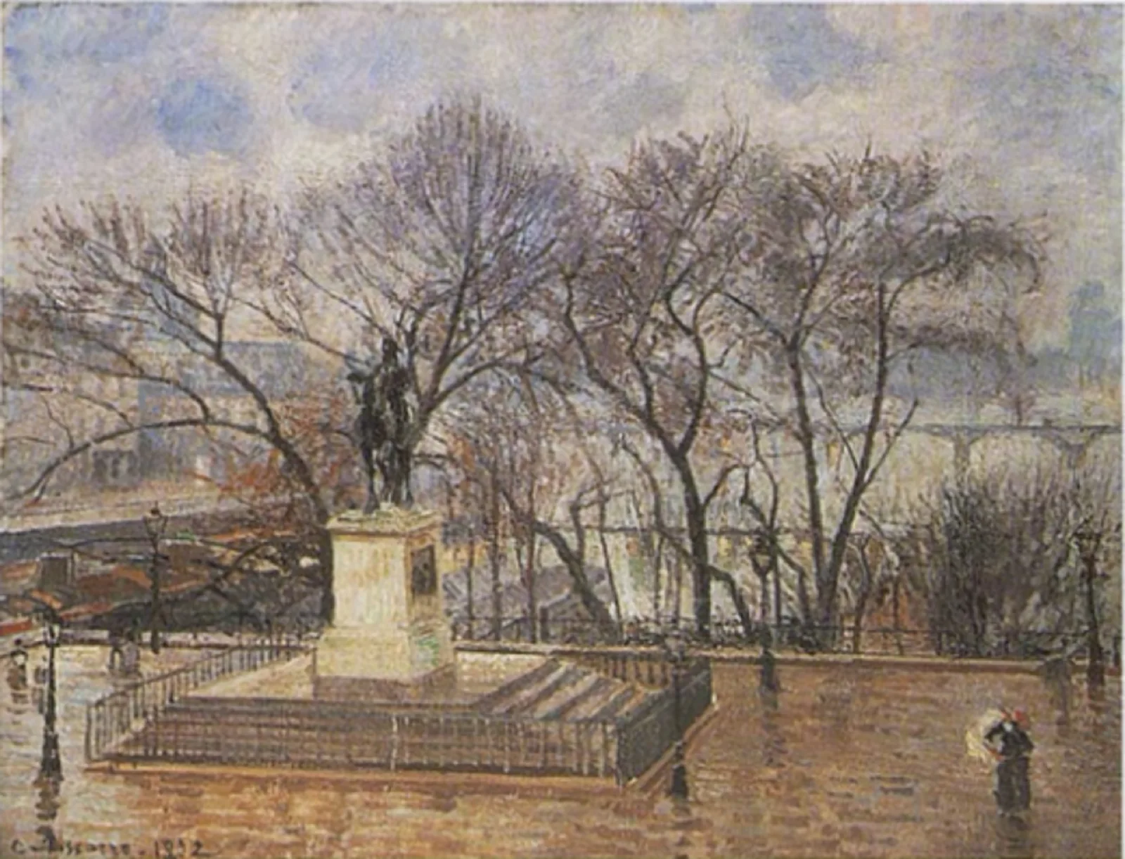 The Raised Terrace of the Pont-Neuf, Place Henri IV: in Morning Rain