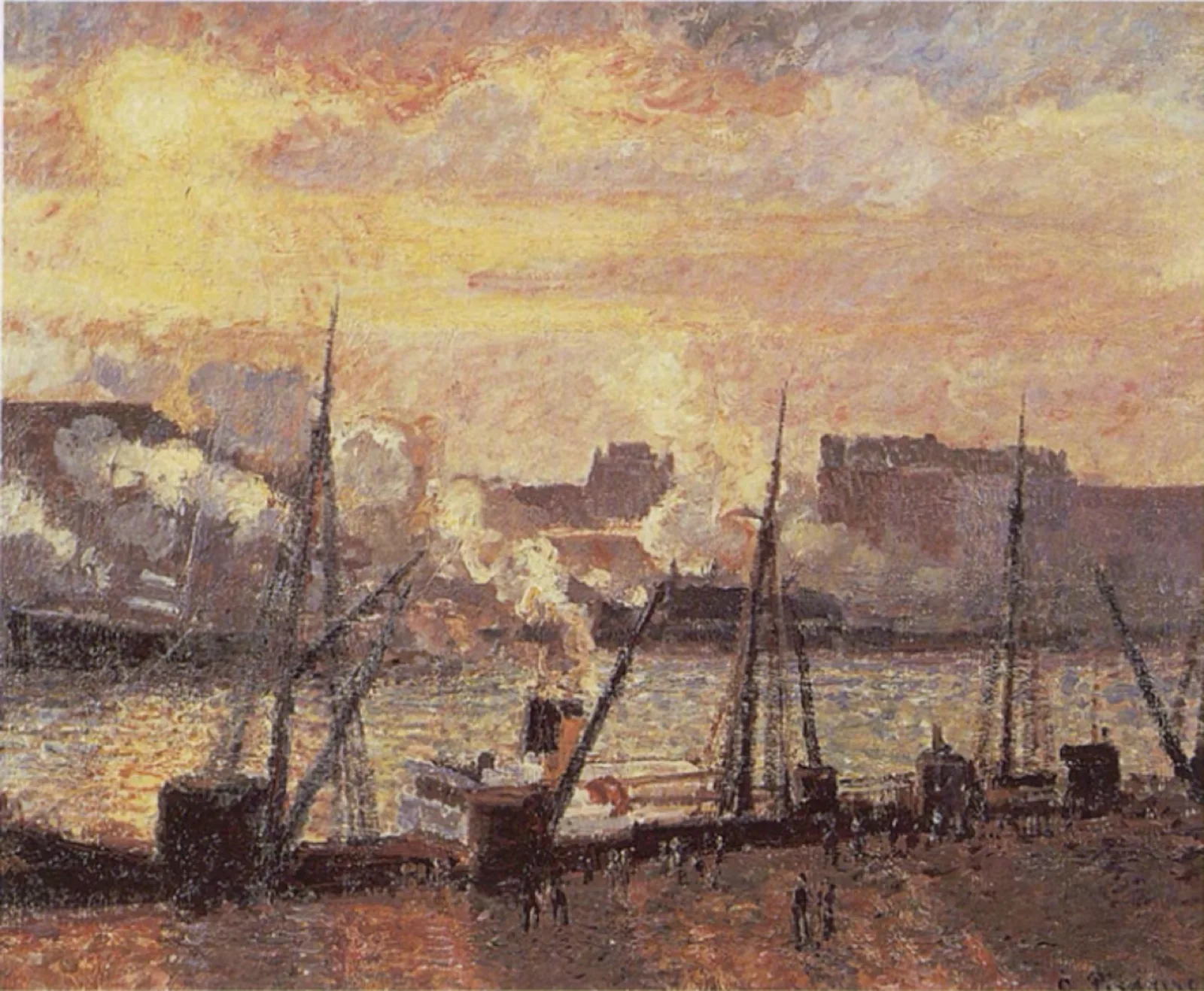 Quai de la Bourse at Rouen, sunset