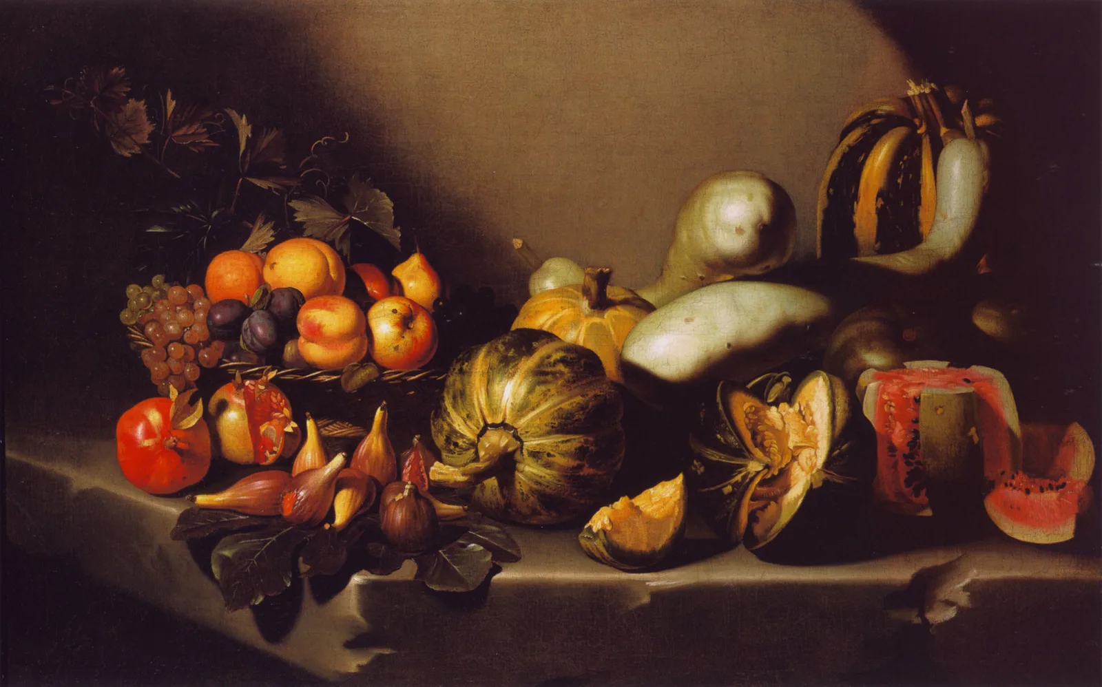 Still Life with Fruit on a Stone Ledge
