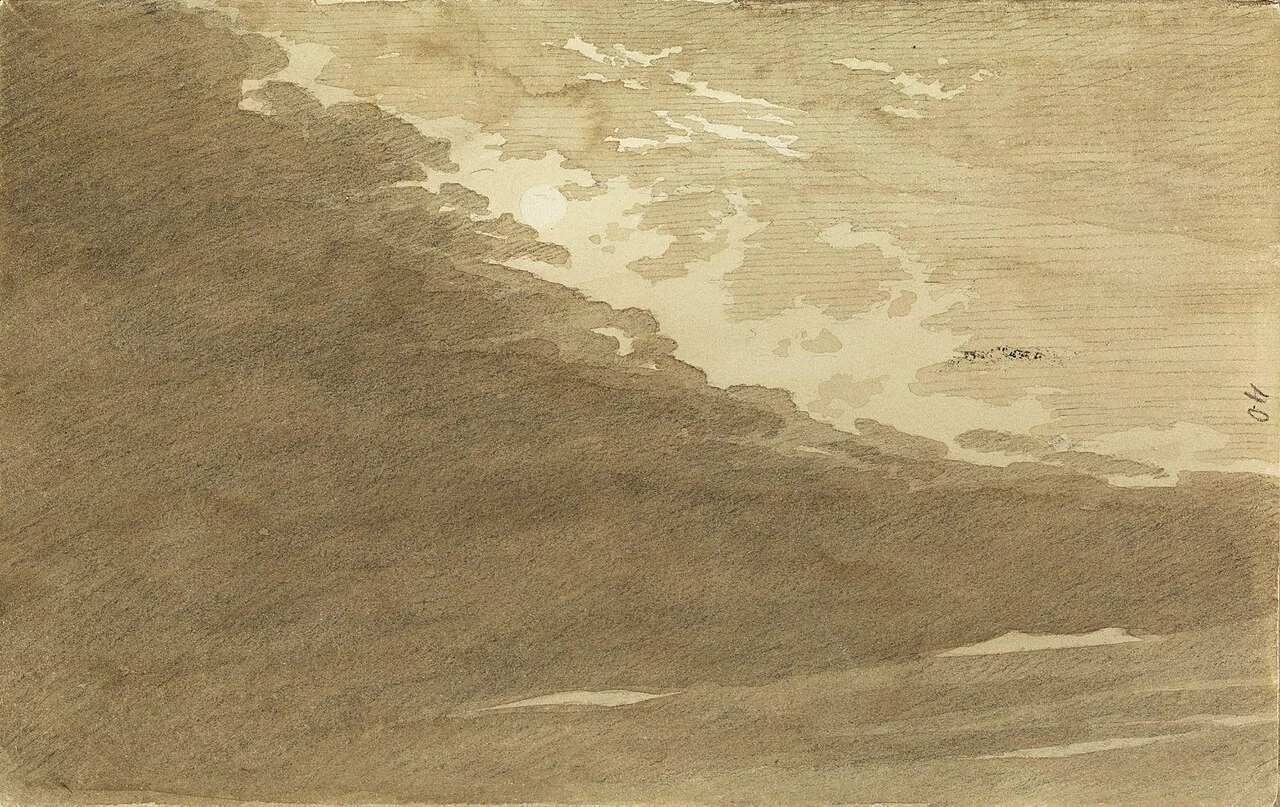 Wolkenstudie mit Mondschein