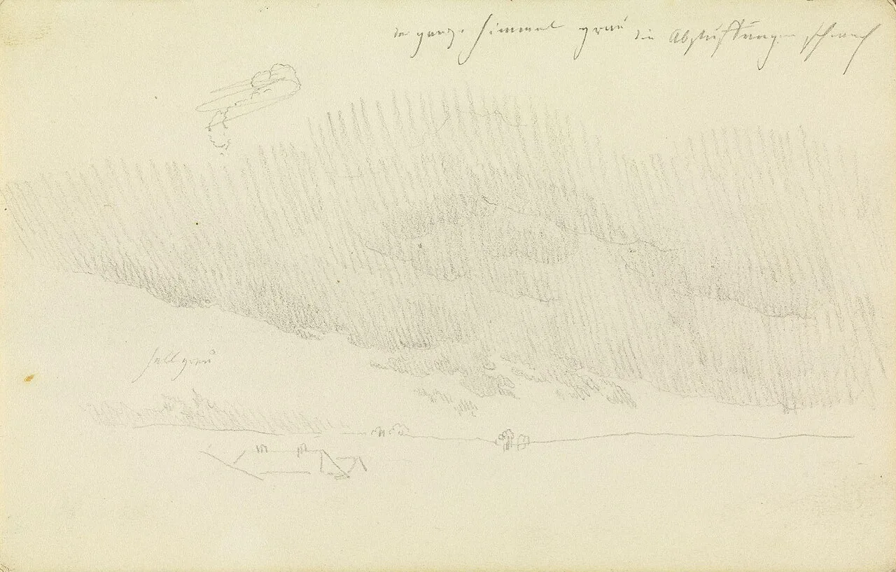 Wolkenstudie mit Haus im Vordergrund