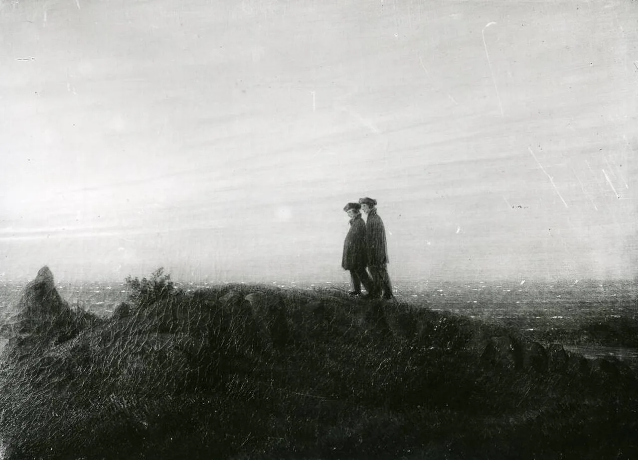 Two Hikers on the Beach