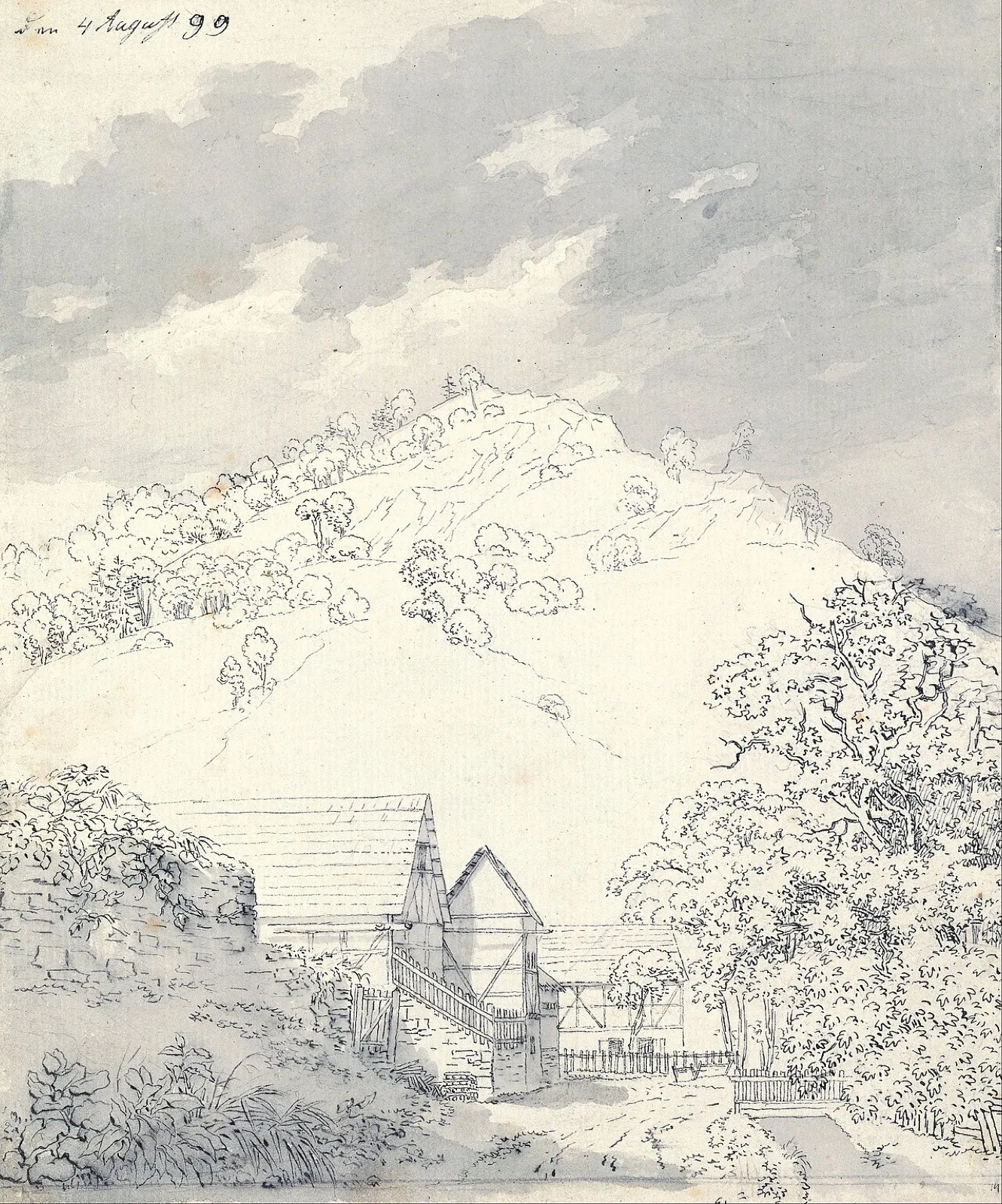 Farm at the foot of the mountain