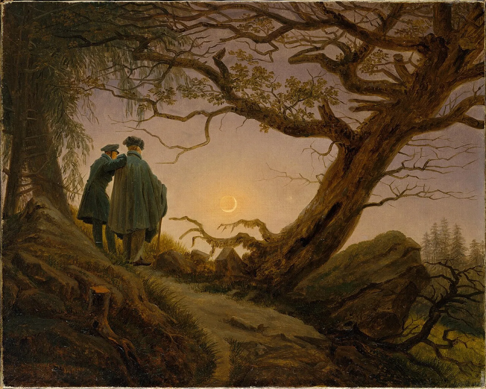 Two Men Contemplating the Moon (No. 1)