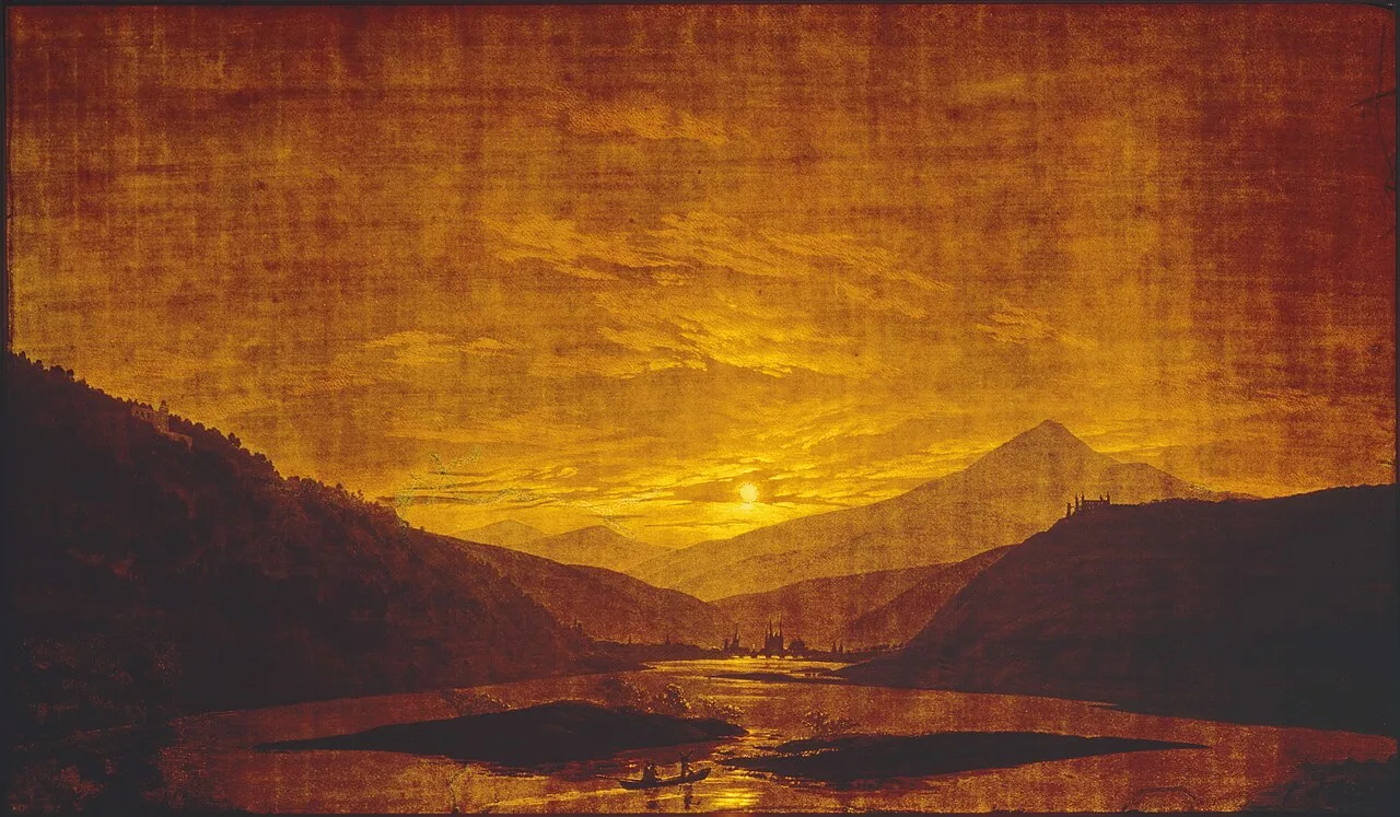 Mountainous River Landscape, night