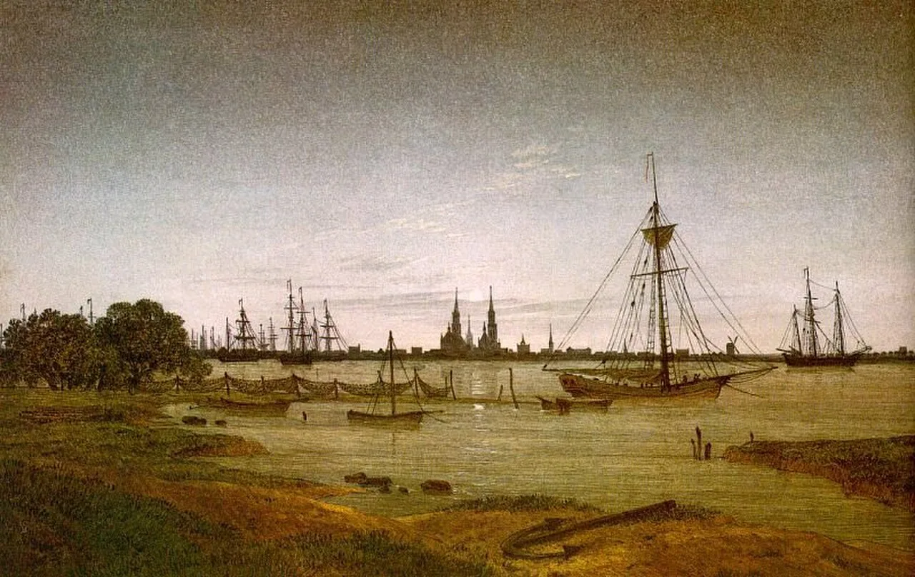 Harbor by moonlight
