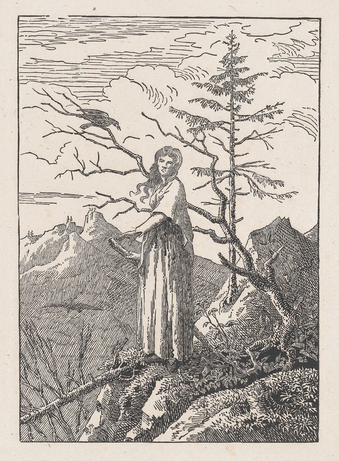 Woman with a Raven at an Abyss