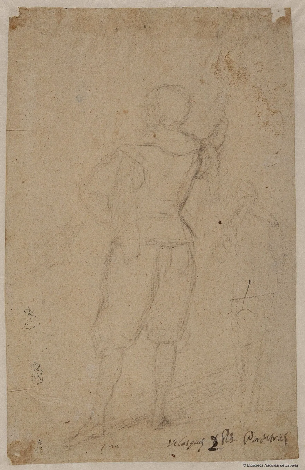 Studies for the Surrender of Breda: recto, Figure Seen from Behind and Spinola Turned Three- Quarters