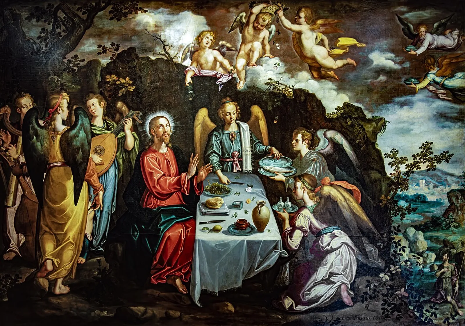 Le Christ servi par les anges dans le désert