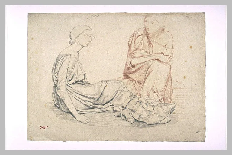 Etudes de deux femmes vêtues à l'antique