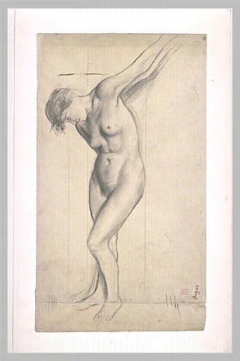 Femme nue, couchée, la tête à droite, le bras gauche écarté