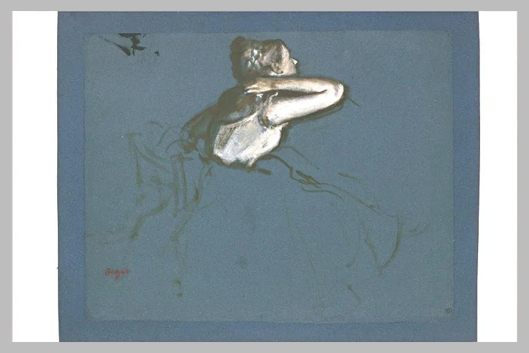 Danseuse assise, tournée vers la droite