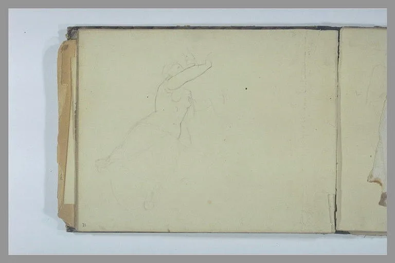 Etude de femme, les bras levés et sabot de cheval