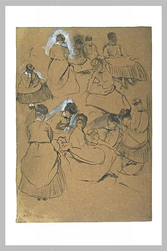 Douze études de femmes en costumes du second empire
