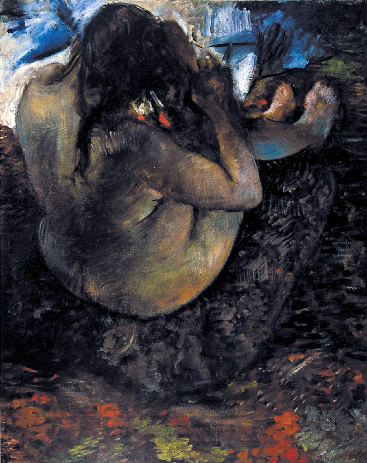 Woman Brushing Her Hair