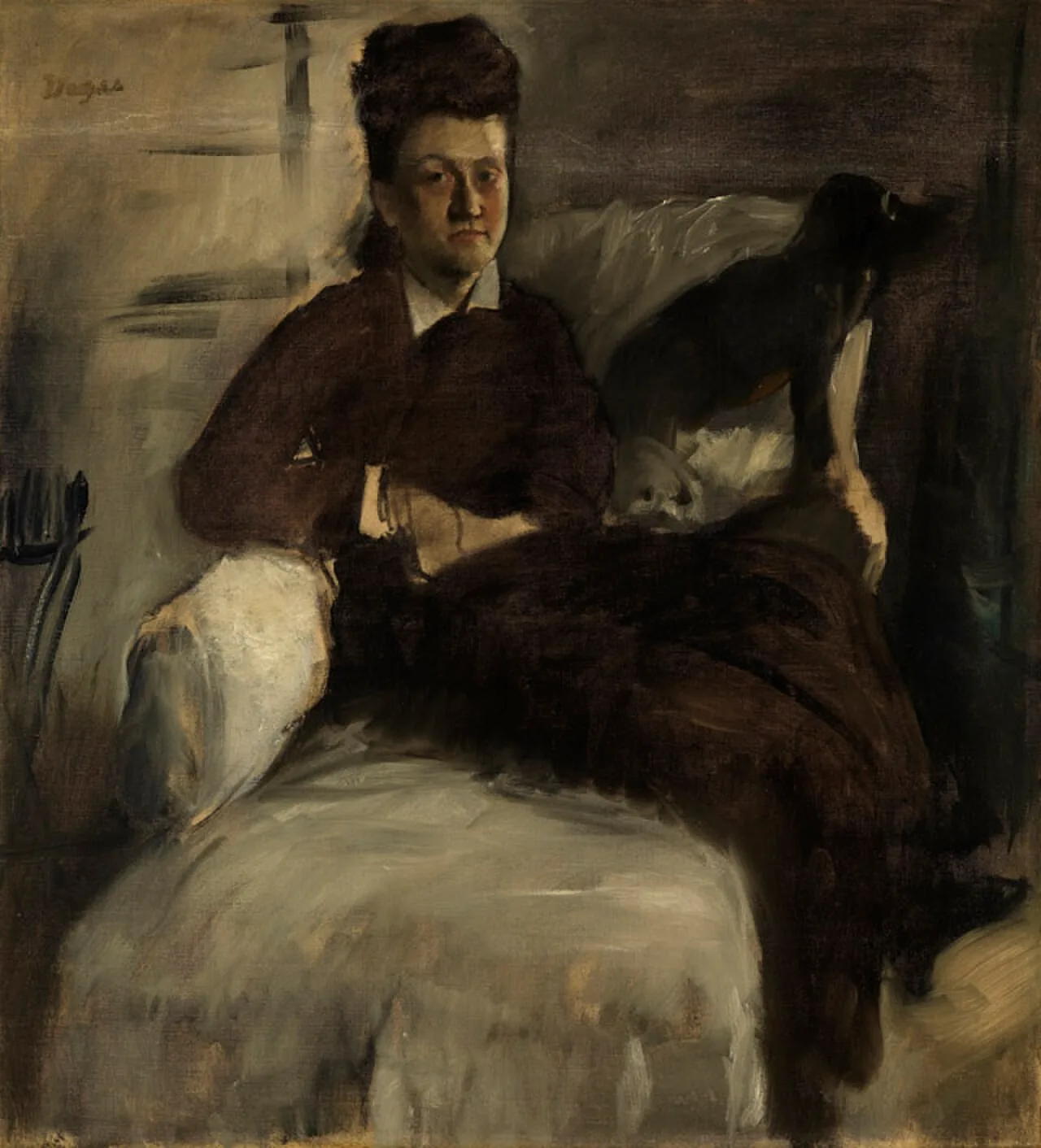 Mme Jeantaud in an Armchair with Two Dogs