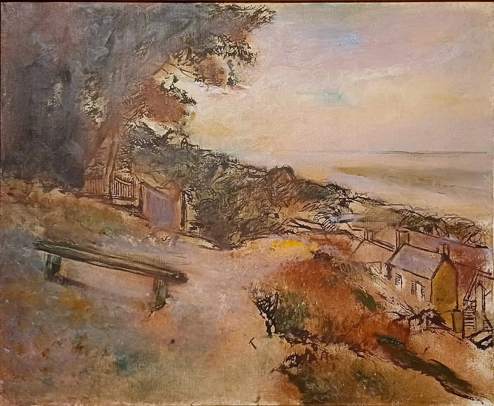 Paisaje en la orilla del mar